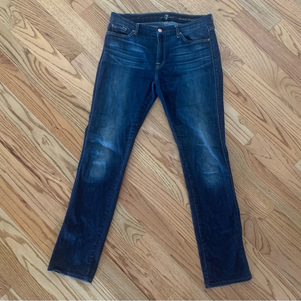 7 For All Mankind Jeans Womens Size 32x31 Inseam Blue Denim Karah Straight Leg